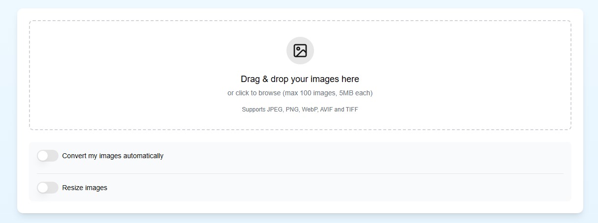 Image upload interface
